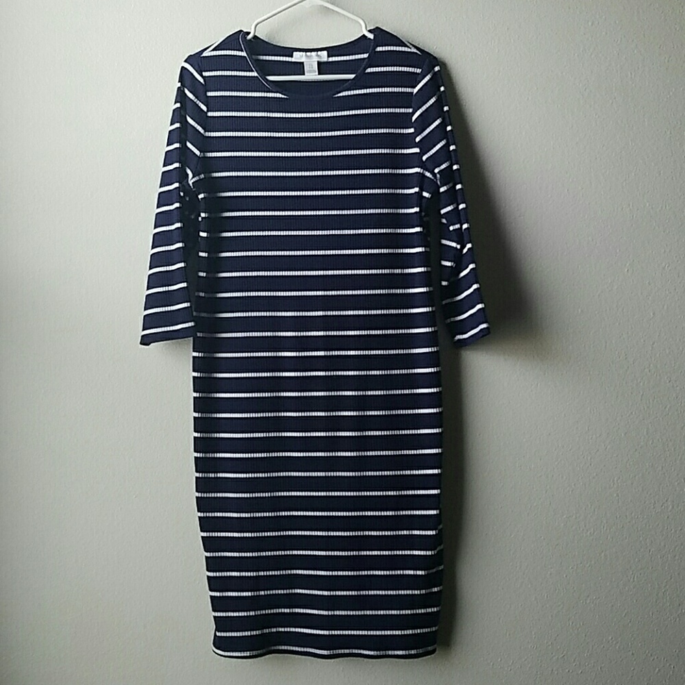 Motherhood Maternity Striped Tee shirt Dress